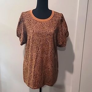 Cheetah puffy sleeve top